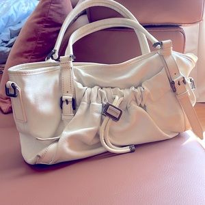 white Burberry leather bag